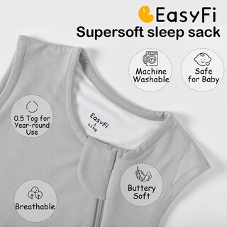 Foto 4 | Foto 4 | Saco De Dormir Para Bebé Easyfi 6-12 Meses 0.5 Tog Rayon De Bambú Gris - Venta Internacional.
