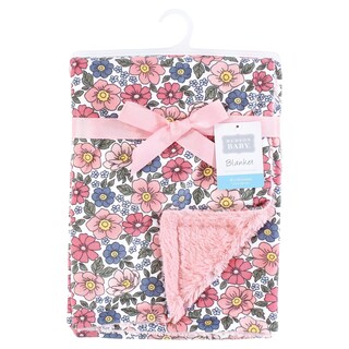Foto 2 | Foto 2 | Cobija De Peluche Hudson Baby Floral Rosa Azul 76x102 Cm - Venta Internacional.