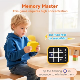 Foto 7 | Foto 7 | Consola De Juegos Portátil Niufuntek Tic Tac Toe Con 5 Juegos Amarilla - Venta Internacional.