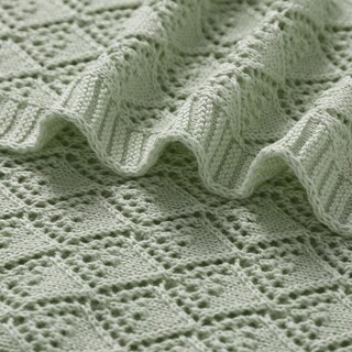 Foto 6 | Foto 6 | Manta Para Bebé Neiwech 100 X 80 Cm Algodón Tejido Color Verde - Venta Internacional.