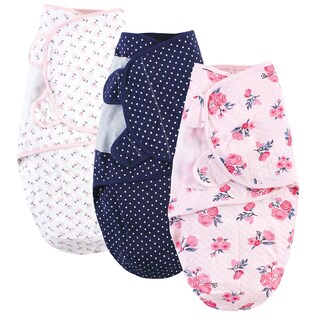 Foto 1 | Foto 1 | Swaddle Wrap Paquete De 3 Unidades Acolchado Hudson Baby Algodón Rosa Y Azul Marino - Venta Internacional.