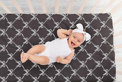 Foto 6 | Foto 6 | Sábana Bajera Ajustable Sweet Jojo Designs Estándar Con Lazo Blanco Y Negro - Venta Internacional.