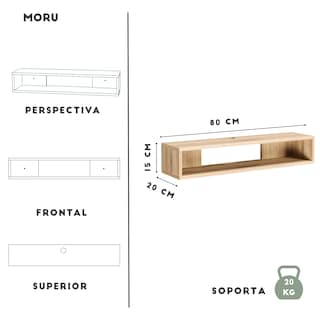 Foto 3 | Foto 3 | Mueble Para Tv Flotante Lima Moru Color Roble