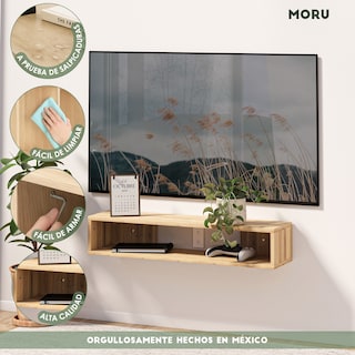 Foto 8 | Foto 8 | Mueble Para Tv Flotante Lima Moru Color Roble