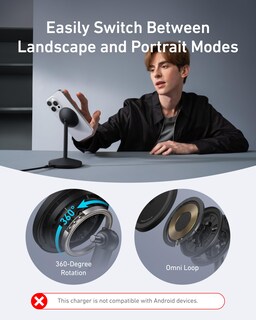 Foto 5 | Foto 5 | Cargador Inalámbrico Anker Maggo Stand De 15 W Con Rotación De 360° - Venta Internacional.