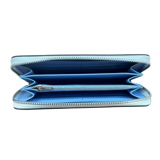 Foto 4 | Foto 4 | Cartera Coach Blanca Con Logo Centrado En Color Azul Y Cremallera Plateada
