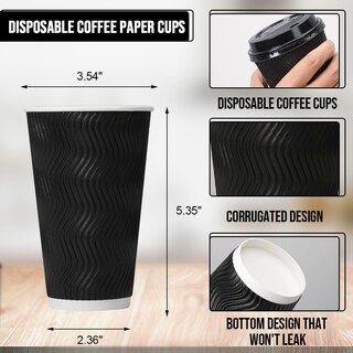 Foto 2 | Foto 2 | Tazas De Café Bysnow Desechables Aislantes 500 Ml Paquete De 100 - Venta Internacional.