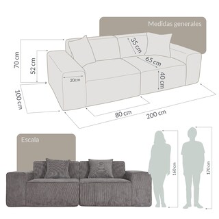 Foto 4 | Foto 4 | Sofá De Espuma Comprimida Al Vacío 2 Plazas Japandi Sora Beige Brown