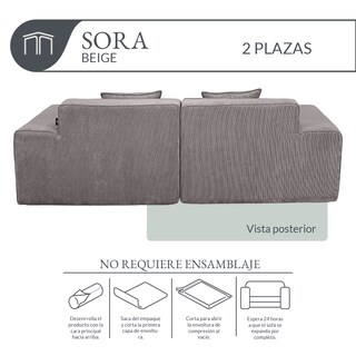 Foto 6 | Foto 6 | Sofá De Espuma Comprimida Al Vacío 2 Plazas Japandi Sora Beige Brown