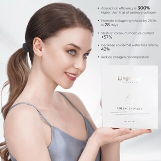 Foto 3 | Foto 3 | Mascarilla Facial De Colágeno Lingmeier Con 80.000 Ppm De Colágeno Marino - Venta Internacional.