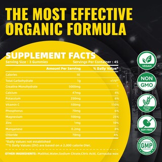 Foto 3 | Foto 3 | Gomitas De Monohidrato De Creatina Supplement Natures Aid 135 Unidades - Venta Internacional.