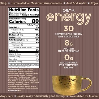 Foto 2 | Foto 2 | Drink Mix Perk Energy Original Con Chocolate Negro Y Caramelo Salado - Venta Internacional.