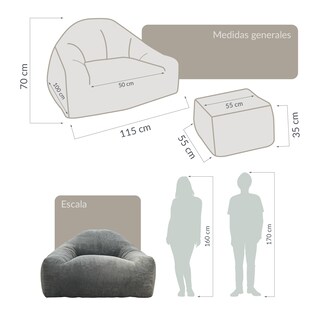 Foto 4 | Foto 4 | Sillón De Espuma Comprimida Al Vacío 1 Plaza Japandi Likka Light Grey