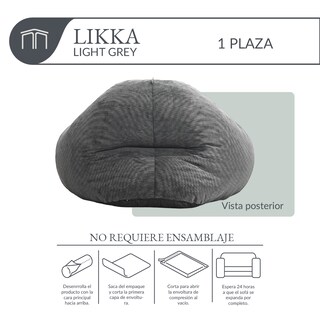 Foto 6 | Foto 6 | Sillón De Espuma Comprimida Al Vacío 1 Plaza Japandi Likka Light Grey