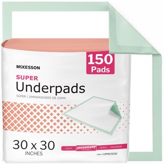 Foto 1 | Foto 1 | Protectores Para Cama Mckesson Super 76x76 Cm Paquete De 150 Unidades Absorción Moderada - Venta Internacional.