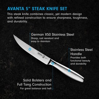 Foto 2 | Foto 2 | Juego De Cuchillos Para Carne Messermeister Avanta De 5 Pulgadas Con Filo Fino X4 - Venta Internacional.