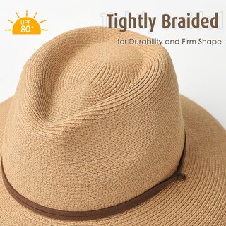 Foto 2 | Foto 2 | Gorro De Sol Furtalk Para Mujer Paja Ala Ancha Fedora Upf 80+ - Venta Internacional.