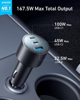Foto 7 | Foto 7 | Cargador De Coche Anker Usb-c De 167 5 W Con Carga Rápida De 3 Puertos - Venta Internacional.