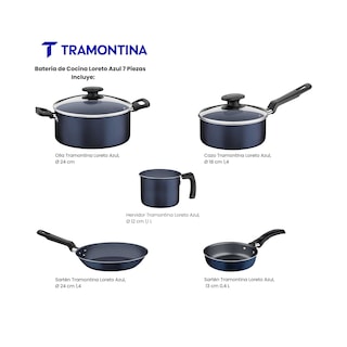 Foto 2 | Foto 2 | Batería De Cocina Loreto 7 Piezas Tramontina Azul