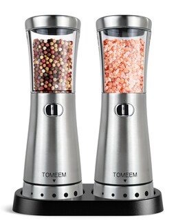 Foto 1 | Foto 1 | Set De Molinillos Eléctricos De Sal Y Pimienta Tomeem Con Base De Almacenamiento - Venta Internacional.