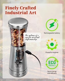 Foto 4 | Foto 4 | Set De Molinillos Eléctricos De Sal Y Pimienta Tomeem Con Base De Almacenamiento - Venta Internacional.