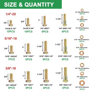 Foto 3 | Foto 3 | Kit Surtido De Tuercas Y Tornillos Foliv 318 Piezas Grado 8 Servicio Pesado - Venta Internacional.