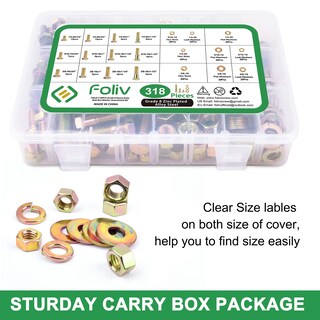 Foto 6 | Foto 6 | Kit Surtido De Tuercas Y Tornillos Foliv 318 Piezas Grado 8 Servicio Pesado - Venta Internacional.