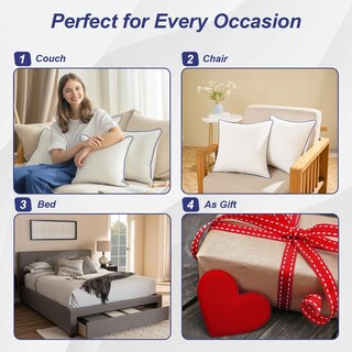Foto 7 | Foto 7 | Juego De 2 Almohadas Wuuyuef 51 X 51 Cm Suaves Y Esponjosas Hipoalergénicas - Venta Internacional.