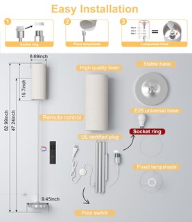 Foto 4 | Foto 4 | Lámpara De Pie Led Luckystyle De 12 W Con Mando A Distancia Regulable - Venta Internacional.