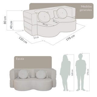 Foto 4 | Foto 4 | Sofá Cama De Espuma Sellada Al Vacío 2 Plazas Japandi Kanso Beige Brown