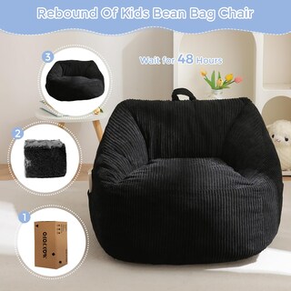 Foto 5 | Foto 5 | Puf Maxyoyo Para Niños De 1 A 6 Años De Tela Con Cordón Color Negro - Venta Internacional.