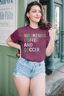 Foto 2 | Foto 2 | Camiseta Kiddad Weekends Coffee Soccer Mom De Manga Corta - Venta Internacional.