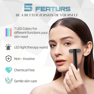 Foto 7 | Foto 7 | Varita Fxtiaa Para El Cuidado De La Piel Con Terapia De Luz Led 7 Colores Con Masajeador - Venta Internacional.