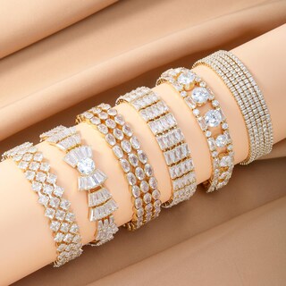 Foto 7 | Foto 7 | Pulsera Elfgrass Tennis Chapada En Oro De 14 Quilates Con Circonita Cúbica Apta Para 15-18 Cm - Venta Internacional.