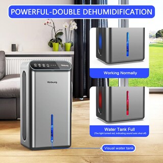 Foto 5 | Foto 5 | Deshumidificador Vinburg Para El Hogar Con Tanque De Agua De 2.5 Litros Y 800 Pies Cuadrados - Venta Internacional.
