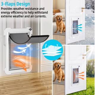 Foto 7 | Foto 7 | Puerta Para Perro Miaotong De 3 Solapas Con Marco De Acero Y Ahorro De Energía - Venta Internacional.