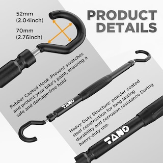 Foto 5 | Foto 5 | Barra Adaptadora Para Bicicleta Tanx Cf-002a Ajustable De 56 A 66 Cm Y 30 Kg Color Negro - Venta Internacional.