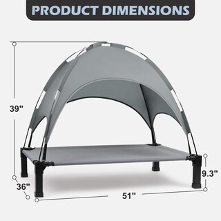 Foto 5 | Foto 5 | Cama Elevada Para Perros Heeyoo Con Dosel Removible Gris - Venta Internacional.