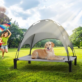 Foto 7 | Foto 7 | Cama Elevada Para Perros Heeyoo Con Dosel Removible Gris - Venta Internacional.