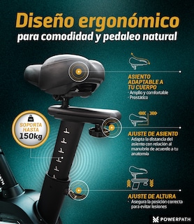 Foto 6 | Foto 6 | Bicicleta Spinning Fija Powerpath Bluetooth Rueda De 13 Kg Hogar Fitness Negro