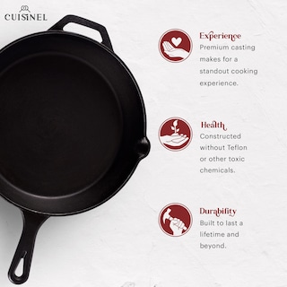 Foto 3 | Foto 3 | Juego De Sartenes De Hierro Fundido Cuisinel 25 Cm 30 Cm Presazonadas - Venta Internacional.