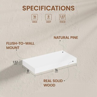 Foto 6 | Foto 6 | Estante Heimlove De Madera De Pino Blanca Flotante  Paquete De 2 Unidades  41 Cm - Venta Internacional.