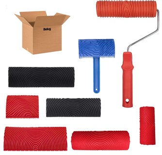 Foto 1 | Foto 1 | ''veteador Para Pintar Con Acabado De Madera 8 Piezas Rojo Con Negro ''