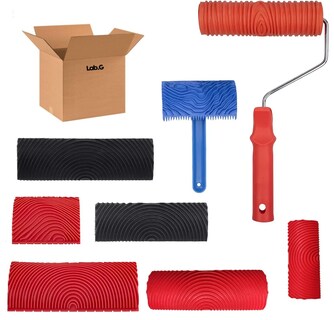 Foto 1 | Foto 1 | ''veteador Para Pintar Con Acabado De Madera 8 Piezas Rojo Con Negro ''