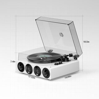 Foto 7 | Foto 7 | Tocadiscos 1byone At-3600l Inalámbrico Con Transmisión Por Correa Blanca - Venta Internacional.