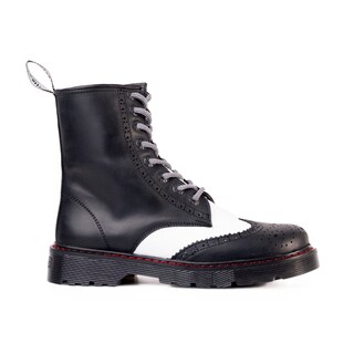 Foto 1 | Foto 1 | Botas Offlander Tipo Militar - Boston Piel Crazy Negro Y Blanco