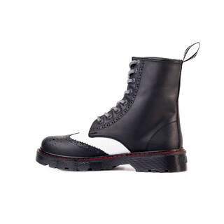Foto 2 | Foto 2 | Botas Offlander Tipo Militar - Boston Piel Crazy Negro Y Blanco
