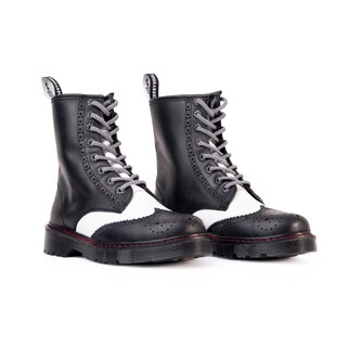 Foto 3 | Foto 3 | Botas Offlander Tipo Militar - Boston Piel Crazy Negro Y Blanco