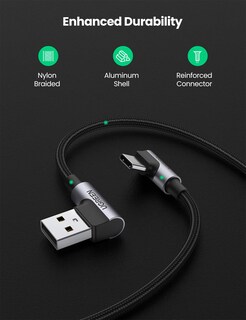 Foto 7 | Foto 7 | Cable Usb A Usb C Ugreen De 1 M Carga Rápida A 90° - Venta Internacional.