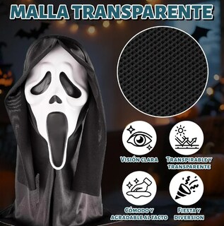 Foto 2 | Foto 2 | 2pc Máscara Para Halloween Xtellar De Terror Ghostface Scream